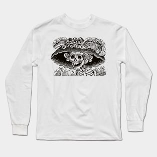 Calavera Catrina | Dia De Los Muertos | Day of the Dead | Skulls | Skeletons | Sugar Skulls | Black | Long Sleeve T-Shirt